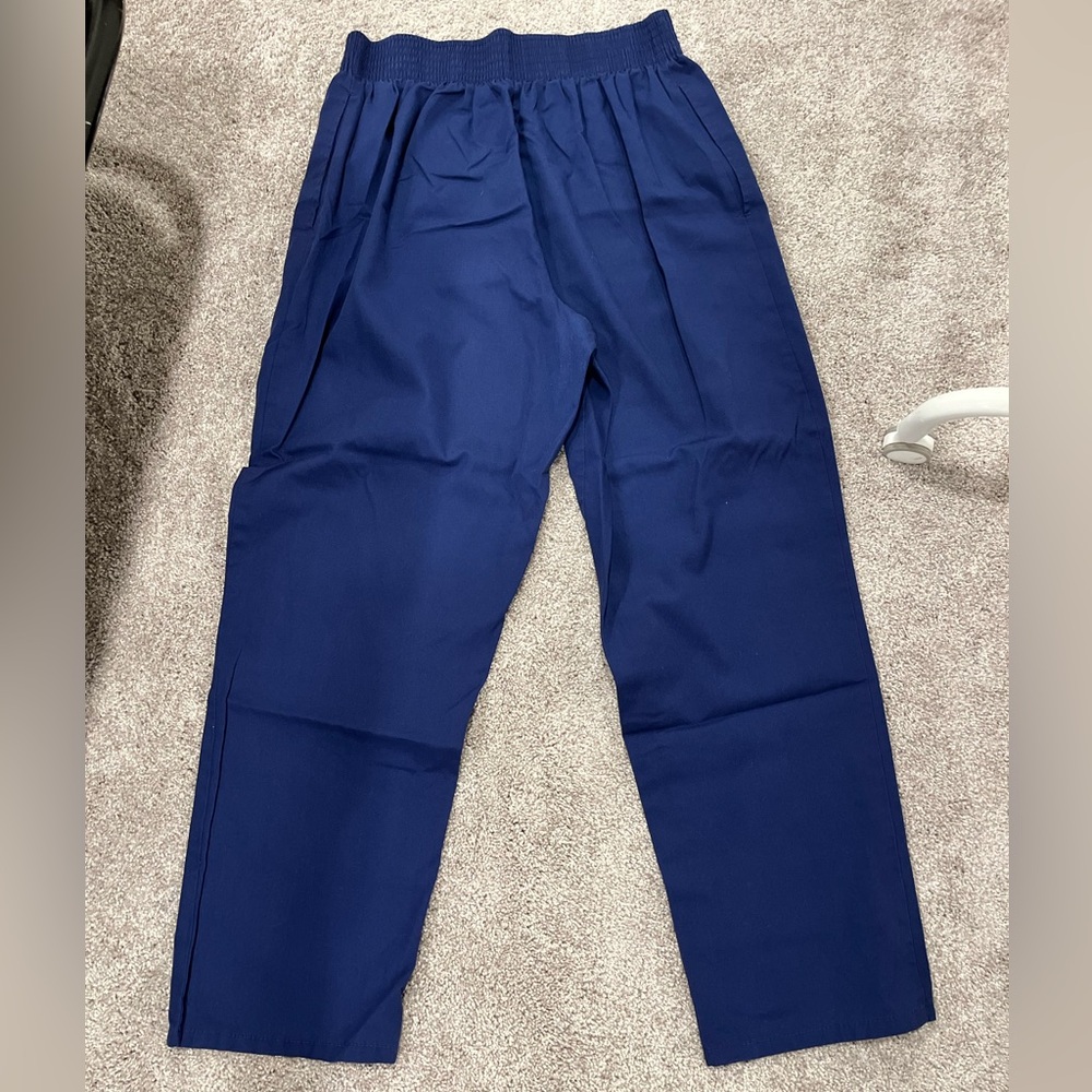 Set of 3 scrub pants size large teal, Green and navy blue